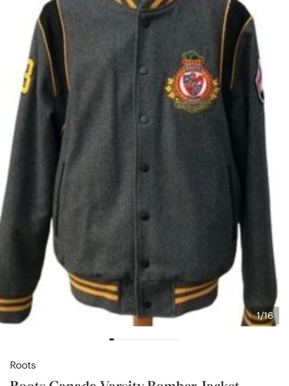Rootos Canada Varsity Bomber Jacket Wooll Blend Letterman College Heritage Herit